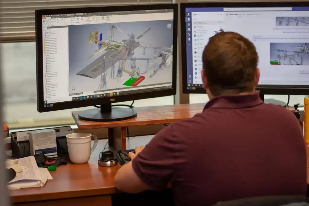 engineer working through stages of new product development