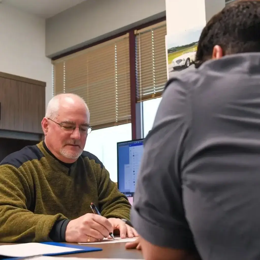 engineer working with team