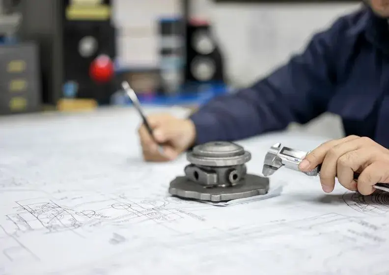 engineer reviewing product