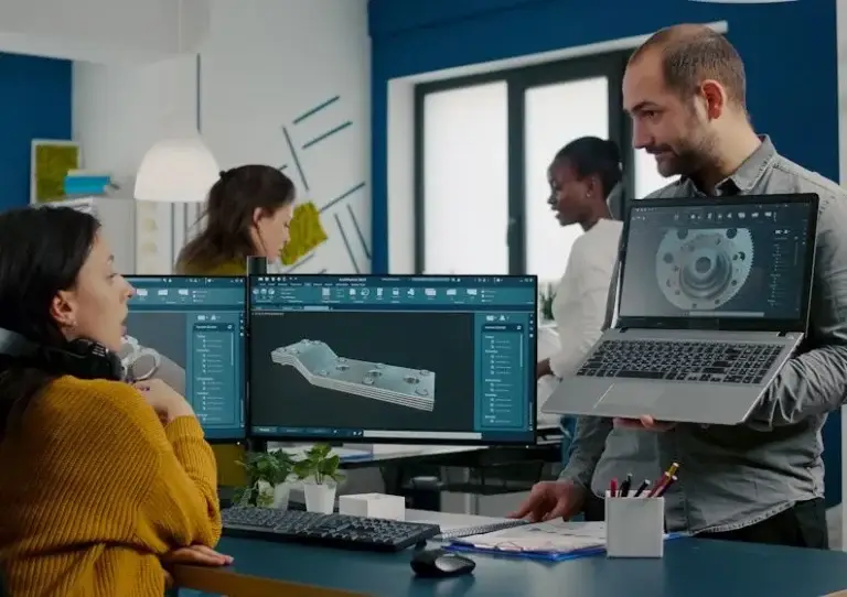 engineers reviewing cad engineering