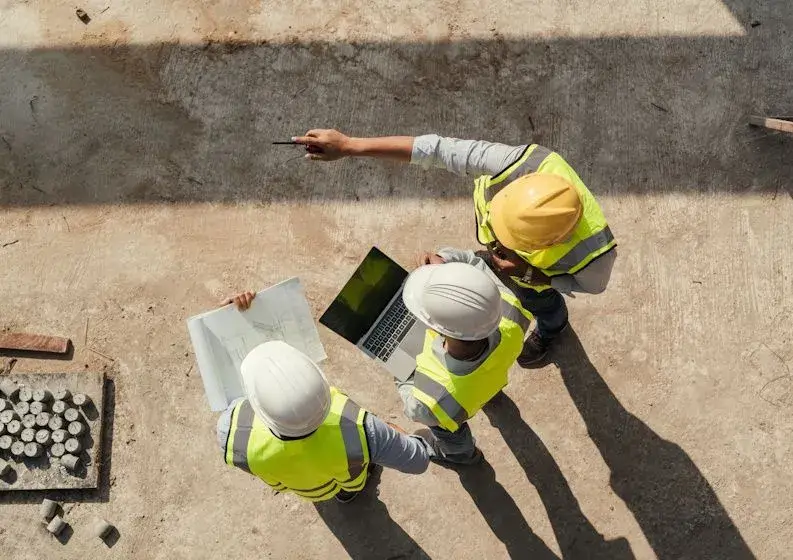 engineers reviewing construction site