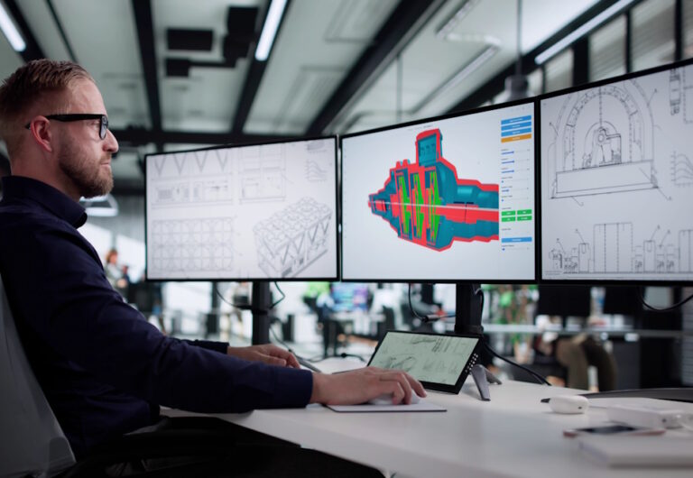 mechanical engineer working on project