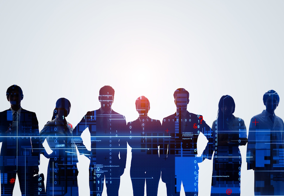 silhouettes of a team