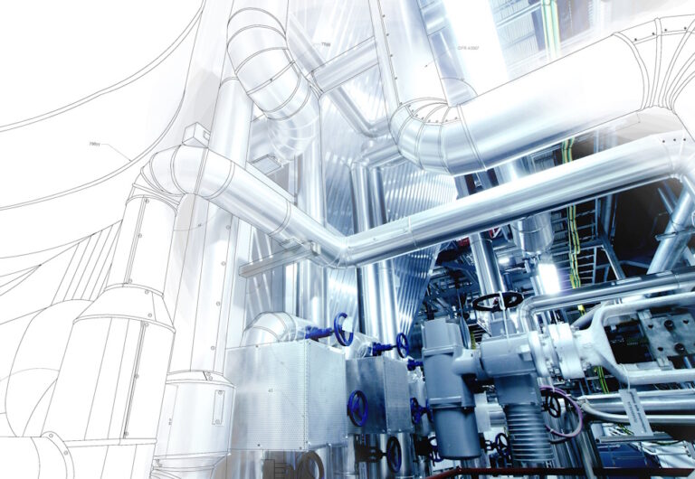 blended visual of a machining room and a cad mockup